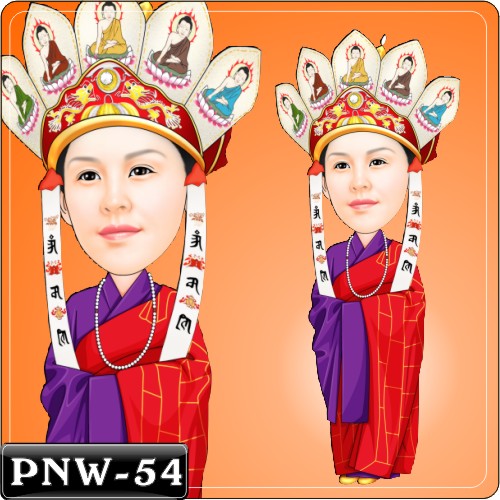 女生人像Q版漫畫PNW-54(佛教袈裟Q版畫)